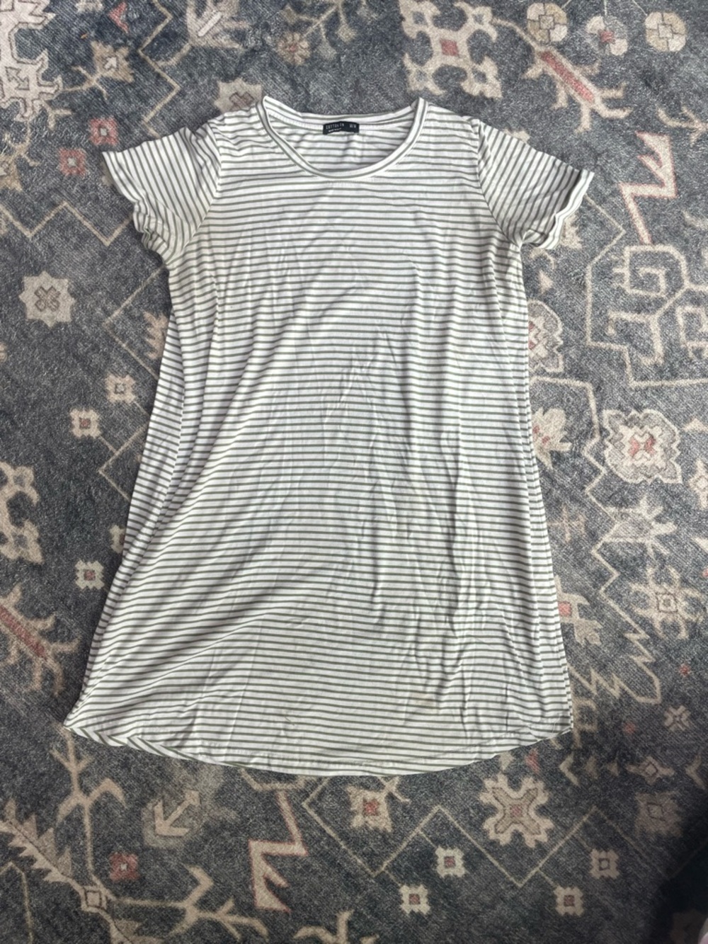 Cotton On Women's Striped Crewneck Tunic - White & Black